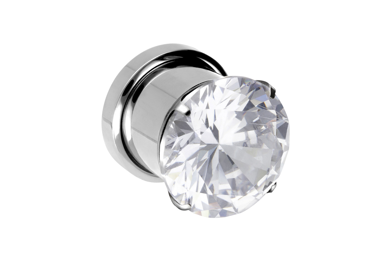 Chirurgenstahl Plug EINGEFASSTER KRISTALL von Piercingline